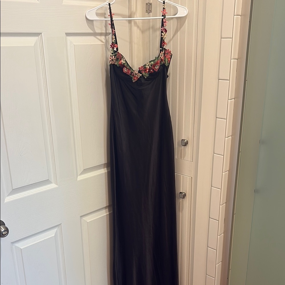 Princess Polly Black Spaghetti Strap Maxi Gown